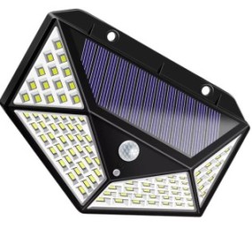 Lampada solare da esterno 100 LED Galaxia® 3 modalità di illuminazione, luci di sicurezza con sensore di movimento, IP65, impermeabile, ad energia solare per casa, giardino, cortile, terreno