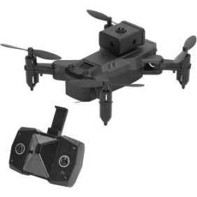 Mini drone ALG™, risoluzione 4K, doppia telecamera con telecomando HD, evita gli ostacoli, accessori inclusi, nero
