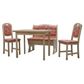 Tavolo con panca e 2 sedie Oslo Cretone Elvila, 145x113xH85 cm, truciolare