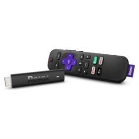 Lettore multimediale ROKU Streaming Stick 4K, HD/4K/HDR, Wi-Fi, telecomando vocale, nero