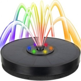 Zenino Fontana Solare - LED, RGB, Per Giardino, 6 LED, 2 Modalità Di Funzionamento, 16x4 cm, Nero