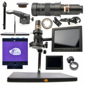 Set microscopio digitale/display/supporto/illuminatore LED/fotocamera, Rosfix, nero