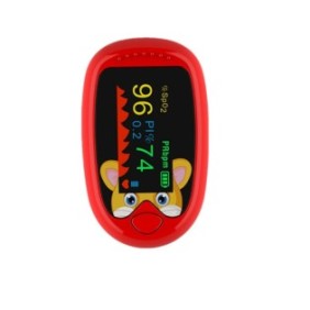 Pulsossimetro pediatrico, pulsossimetro SpO2 OLED, Llwl, ABS, rosso/bianco