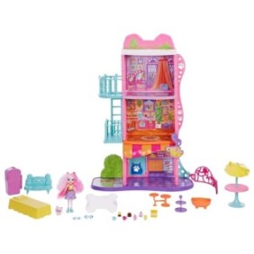 Casa delle bambole Enchantimals, City Cafe, set da gioco con 6 zone, 70 cm, multicolore