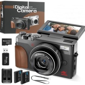 Fotocamera digitale NBD®, 4K, 56MP, zoom digitale 16X, scheda SD da 3,0", 32GB, nero