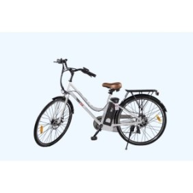 Bicicletta elettrica 7 velocità, batteria rimovibile, Ioni di Litio 36V, potenza 250W, bianco