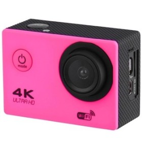 Videocamera sportiva, KlaussTech, qualità 4K Ultra HD, resistente all'acqua, rosa