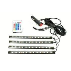 Kit interno LED 18 SMD M Star 4 strip x 22cm, giochi di luce automatici e telecomando