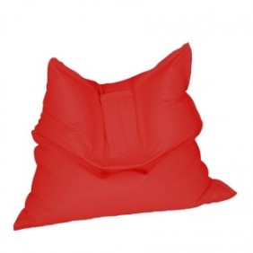 Poltrona Grande, Magic Pillow - Rosso Panama, adatta anche per l'esterno, imbottitura con perle di polistirolo, Made in Romania