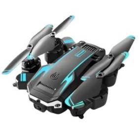 Drone quadricottero G6 con 2 videocamere, connessione WiFi App per telefono cellulare, pieghevole, ricarica USB, rotazione di 360 gradi, nero + blu