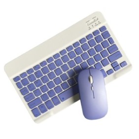 Set tastiera/mouse, Mmgoqqt, Bluetooth, ultra sottile, viola/bianco