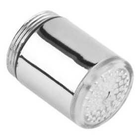 Testa del rubinetto, ProCart, LED RGB, termosensibile, forma cilindrica, adattatore, 6,5 cm, argento