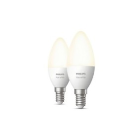 lampadine Philips Smart, controllo Bluetooth, bianco tenue, 2700 k, forma di candela, 470 lm, 25000 ore, 5,5 W, diametro 39 mm, bianco