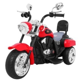 Motocicletta elettrica Chopper Rossa, sportiva, 6V/4,5Ah, 6V, luce anteriore a LED, pulsante di avvio, ruote in plastica, 92 x 34 x 63 cm