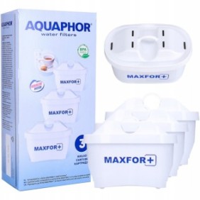 Set di 3 filtri acqua Aquaphor B25 Maxper, migliora il gusto, riduce la durezza, 200l, compatibile con Brita Maxtra