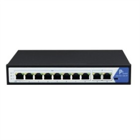 Switch Ethernet PoE+, Value, metallo, 8+2 porte, nero