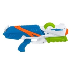 Pistola ad acqua in plastica bianca blu arancione