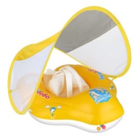 Costume da bagno per bebè BebeLOGIC™ con parasole, supporto pancia e cinghie, giallo, taglia L, adatto per 6-36 mesi