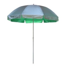 Ombrellone da spiaggia, piscina e terrazzo, diametro 240 cm, rotondo, resistente all'acqua e ai raggi UV, struttura in metallo, verde