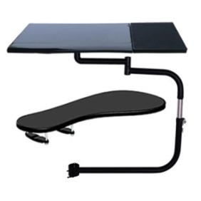 Supporto tastiera per sedia, acciaio inox, rotazione 360°, nero