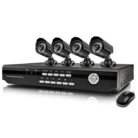 Sistema di sorveglianza TVCC, kit DVR con 4 telecamere esterne/interne in metallo