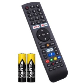 Compatibile con telecomando TV Vortex, V32TPHDE1S, V24TPHDE1S, Facebook, Netflix, Prime Video, Youtube, Colore nero, Batteria inclusa