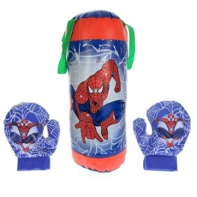 Set sacco da boxe e guanti giocattolo Spiderman per bambini, 52 cm, Toyska®