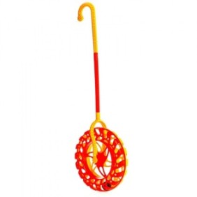 Giocattolo da spingere in plastica per bambini a forma di ruota 22 cm Rosso