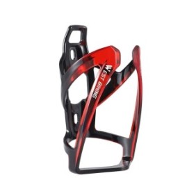 Portabottiglie da bicicletta Sunmostar, design robusto, nero con rosso, 13,2x7 cm