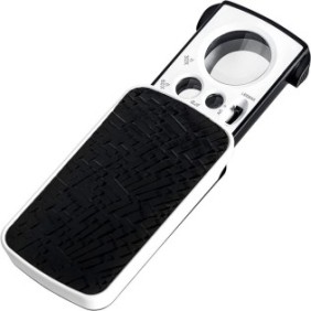 Lente d'ingrandimento tascabile Sunmostar, illuminazione LED UV, 30X 60X 90X, nera, 88x50x22mm