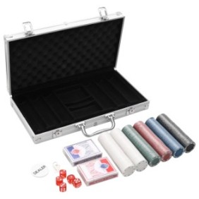 Set da poker, Zakito Europe, 300 fiches, multicolore, custodia in alluminio, 38,5x22x6,5 cm