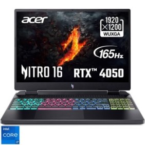 Laptop Acer Nitro 16 AN16-51-70QL con processore Intel® Core® i7-13620H fino a 4,9 GHz, 16", WUXGA, 165 Hz, IPS, 16 GB DDR5, 1 TB SSD, NVIDIA® GeForce RTX™ 4050 6 GB GDDR6, senza sistema operativo , Nero