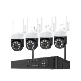 Set di sorveglianza CCTV, rilevamento umanoidi, allarme personalizzato, comunicazione bidirezionale, risoluzione 4MP, 8 canali, 4 telecamere, IP66, senza HDD