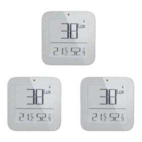 Set di 3 sensori intelligenti di luminosità, temperatura e umidità, controllo tramite l'app Smart Life, Zigbee/Bluetooth, 66x66x11mm, multicolore