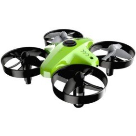 Mini drone Q-X10M, leggero, autonomia 6 minuti, massimo 30 m, Nero-Verde - Nero/Verde