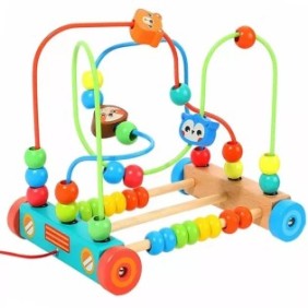 Circuito giocattolo in legno con palline Zoo