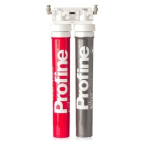 Filtro Duplex Red-Silver Large per acqua potabile con Microfiltrazione e kit di installazione incluso