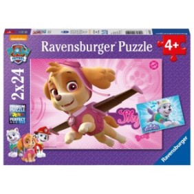 Puzzle Ravensburger, Paw Patrol, 2X24 pezzi, Skye&Everest