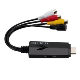 Convertitore video e audio da HDMI (maschio) a AV 3 x RCA RCA (femmina), nero
