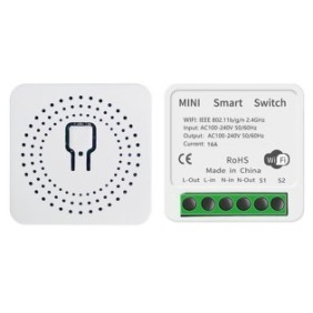 Smart Switch, Vaxiuja, WiFi, compatibile con Tuya/Smart Life/Alexa/Google Assistant, 16A, Bianco