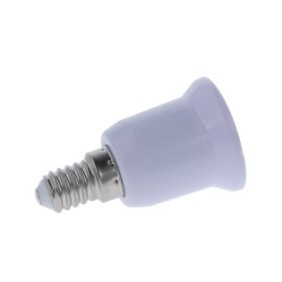 Adattatore per lampadine, trasforma E14 in E27, colore bianco