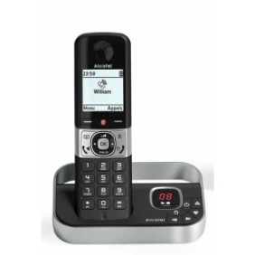 Telefono cordless Alcatel, DECT, schermo integrato, funzione vivavoce, nero/argento