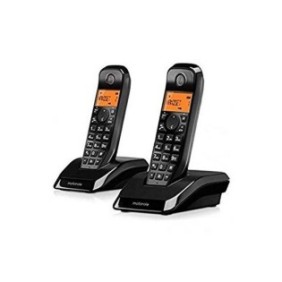 Telefono cordless Motorola S1202 Duo, DECT, nero/bianco