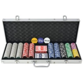 Set da poker Zakito Europe, 500 chip laser, multicolore, custodia in alluminio, 55,5x20,5x6,7 cm