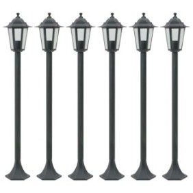 Set di 6 lanterne da giardino Zakito Europe, alluminio, PVC, 110 cm, ciemnozielony