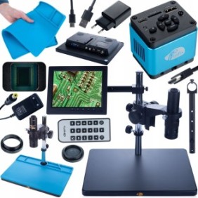 Set microscopio digitale Rosfix Earth Pro MCEP-0.5X, fotocamera Aquarius PRO da 8,29 mp, tappetino in silicone 380x260 mm, supporto 280 mm, display 8"