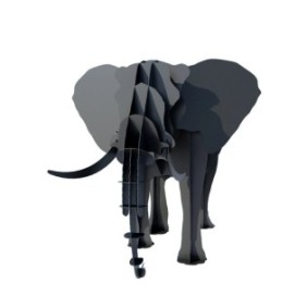 Griglia dal design unico a forma di BBQ Elefante, acciaio al carbonio, nero, 183x119 cm