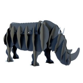 Barbecue dal design unico a forma di Rhinoceros BBQ, acciaio al carbonio, nero, 156,4x47,80 cm
