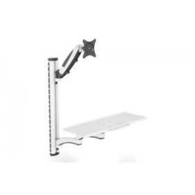 Staffa da parete Digitus DA-90451, mensola per mouse e tastiera, fino a 32", 8 kg, altezza regolabile Bianco/Nero