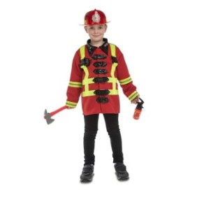 Costume da pompiere con accessori per bambini 5-7 anni 116-128 cm
